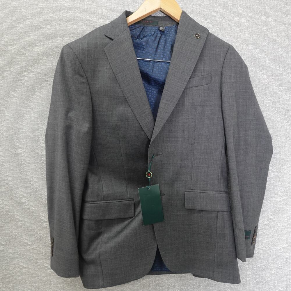 Ted Baker No Ordinary Joe London Gray Suit Jacket 36S & 30S Pants Set